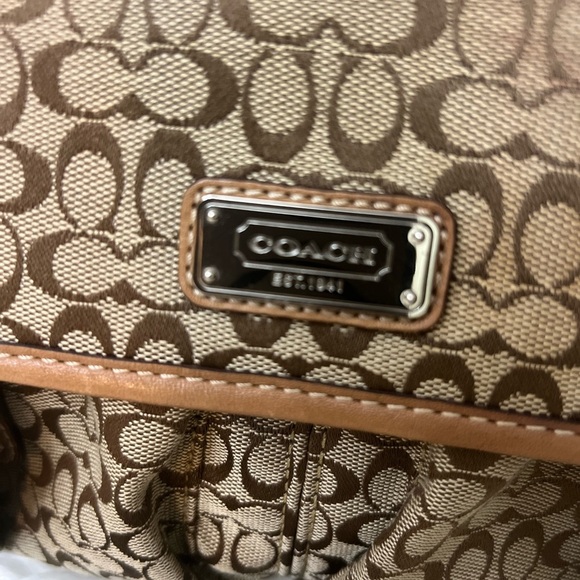 Coach Tan and Brown Monogram Bag #F70283 - Picture 5 of 7